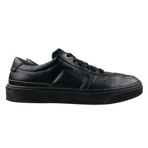 BOSS Mens Size 43 Black Smooth Calfskin Leather Low Top Sneakers ITALY